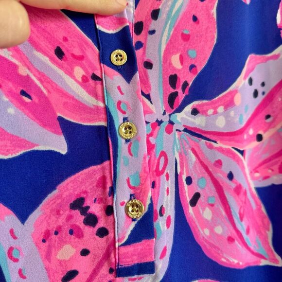 Lilly Pulitzer Everglades Top - Wild Child Print (Pink Floral) | Size S - Picture 3 of 7